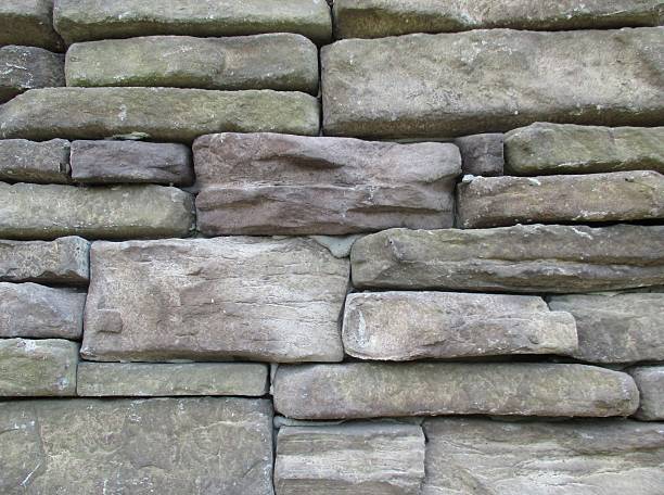 Close-Up of the Stone Wall of a Building stock photo