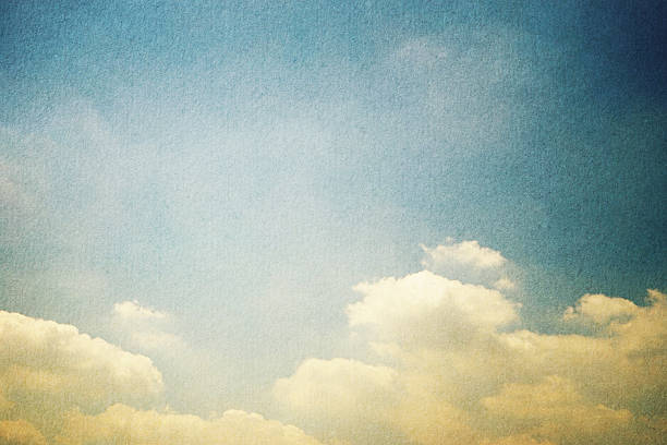 istock retro sky and cloud with grunge paper texture 487939078