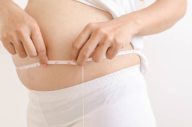 istock Pregnant women measure her belly 487939236