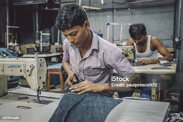 Indian Workers Sewing Stock Photo - Download Image Now - India, Factory, Occupation