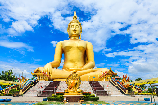 The Biggest Seated Buddha statue at Wat Muang, Ang Thong province, Thailand