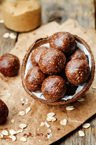 istock Raw vegan peanut butter oat coconut cacao balls 487948492