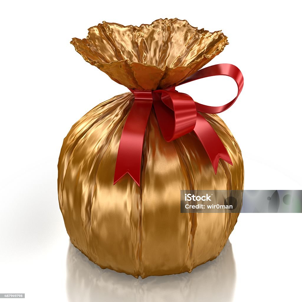 Round candy in a wrapper gold Sphere Stock Photo