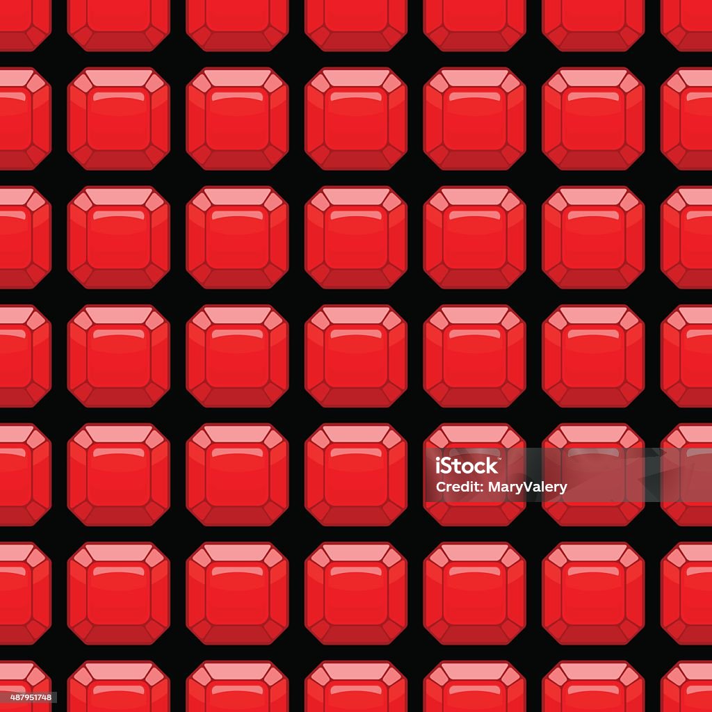 Ruby Seamless Pattern Precious Stones Vector Red Background Stock ...
