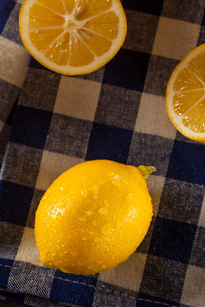 Organic Yellow Lemons on a Background