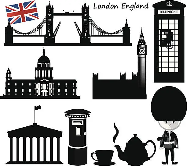 Vector illustration of England Symbols