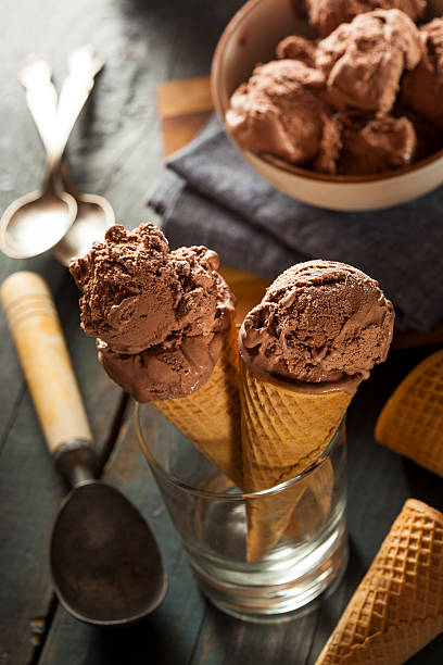 istock Homemade Dark Chocolate Ice Cream Cone 487960667
