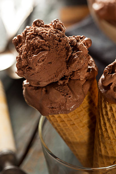 istock Homemade Dark Chocolate Ice Cream Cone 487960669