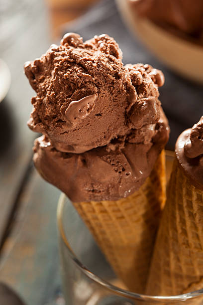 istock Homemade Dark Chocolate Ice Cream Cone 487960673