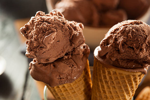 istock Homemade Dark Chocolate Ice Cream Cone 487960675