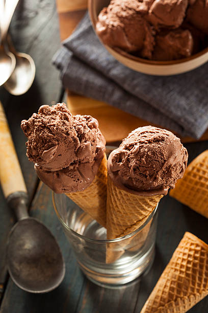 istock Homemade Dark Chocolate Ice Cream Cone 487960677