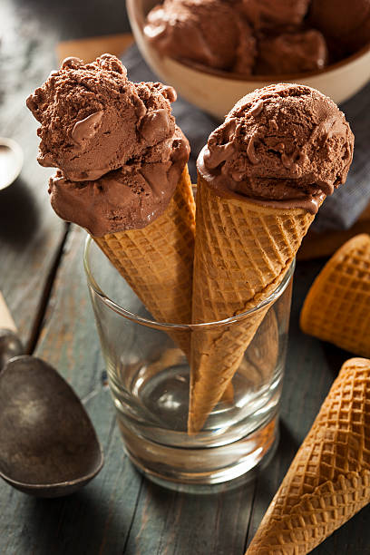 istock Homemade Dark Chocolate Ice Cream Cone 487960679