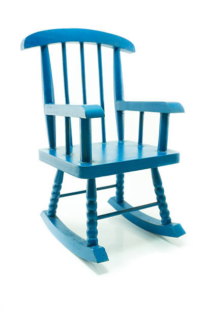 istock retro blue rocking chair in white background 487961077