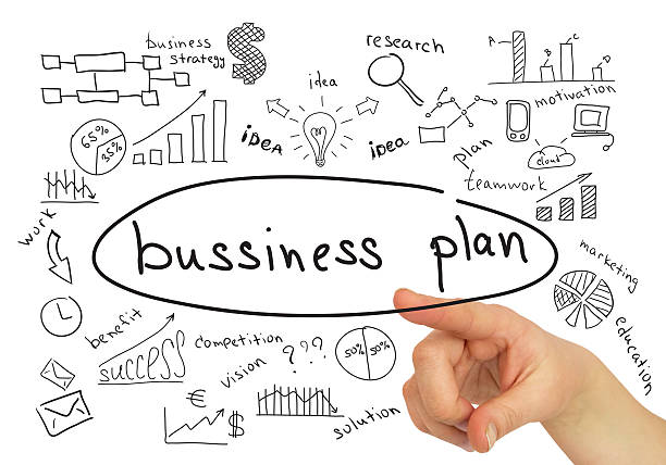 istock Hand and business sketches 487961587