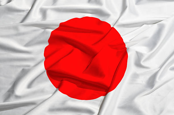 istock flag of japan on a silk drape 487961863
