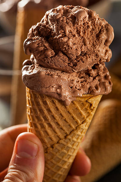 istock Homemade Dark Chocolate Ice Cream Cone 487962109