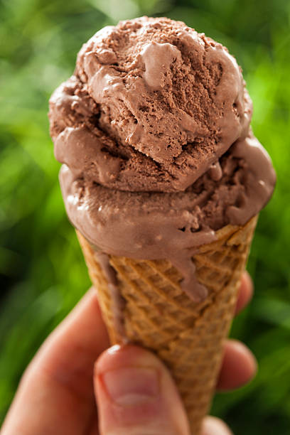 istock Homemade Dark Chocolate Ice Cream Cone 487962113