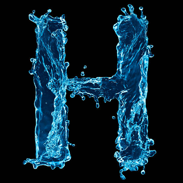 istock One letter of water alphabet on black background 487965109