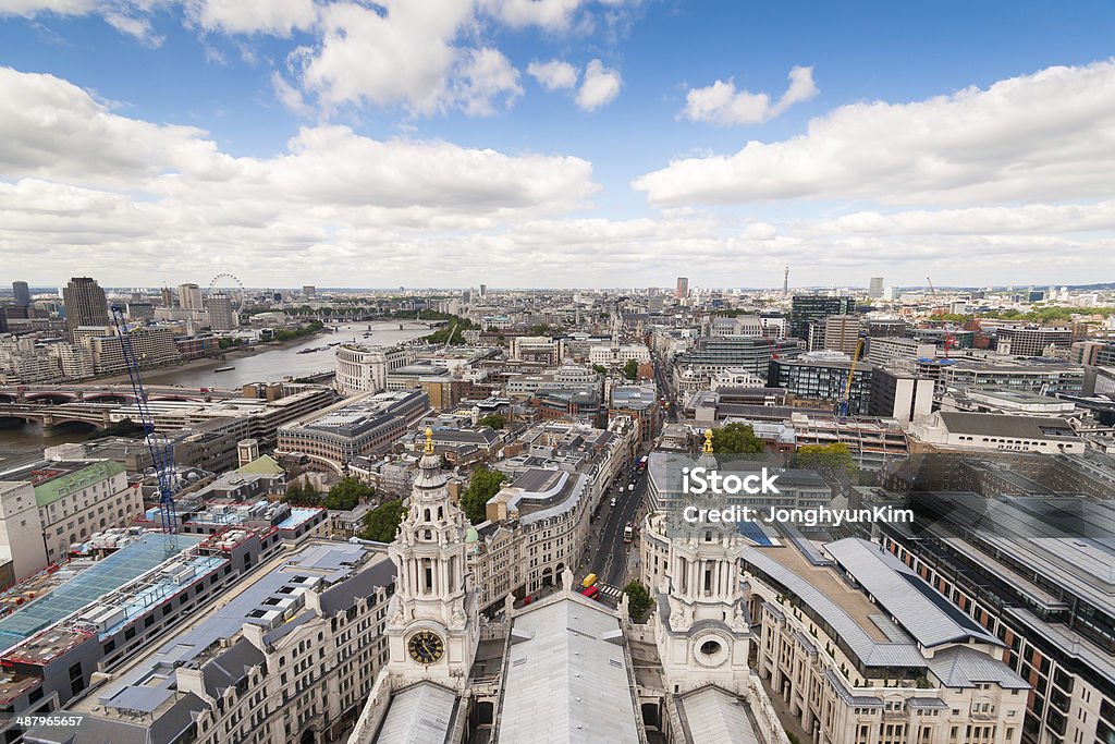 London Skyline view from St. Paul's Cathedral Aerial View Stock Photo