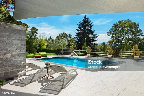 House With Pool Stock Photo - Download Image Now - Swimming Pool, House, Luxury