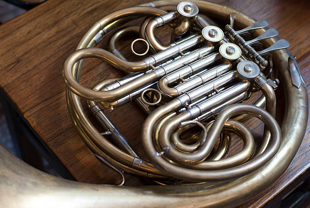 istock Old unlacquered French Horn 487969338