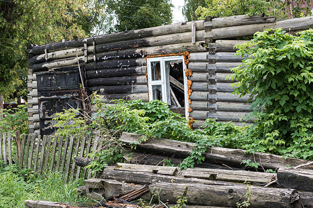 Housing of ordinary people in the Russian village. Gloom. Desolation. The hopelessness.