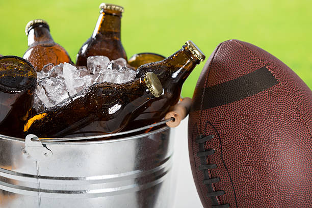 Very cold beers American football with a cold beer in a bucket hrant dink stock pictures, royalty-free photos & images