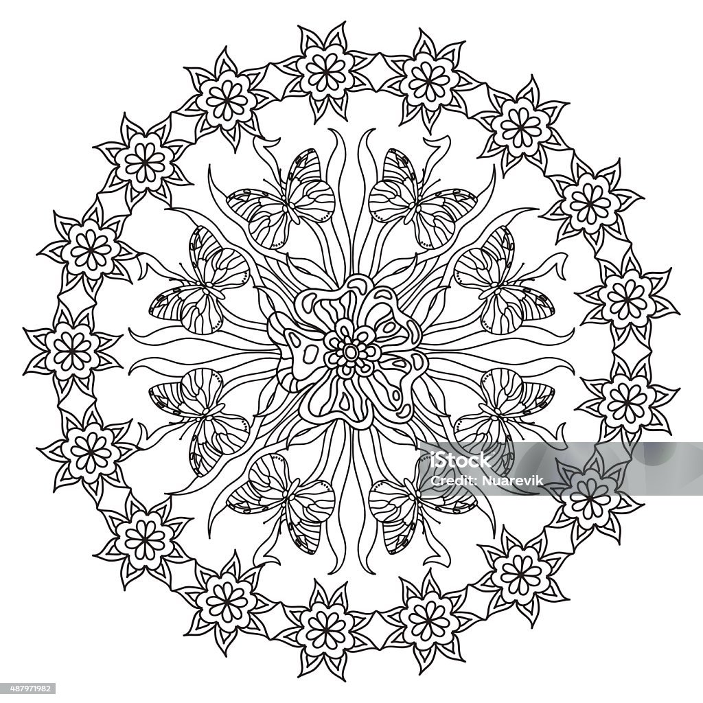 Butterfly Abstract mandala Butterfly - Insect stock vector