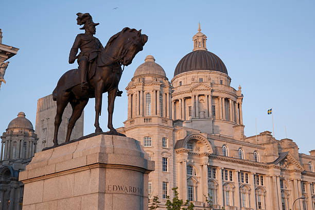 istock Edward VII Statue and Port Building at Pier Head; Liverpool 487972638