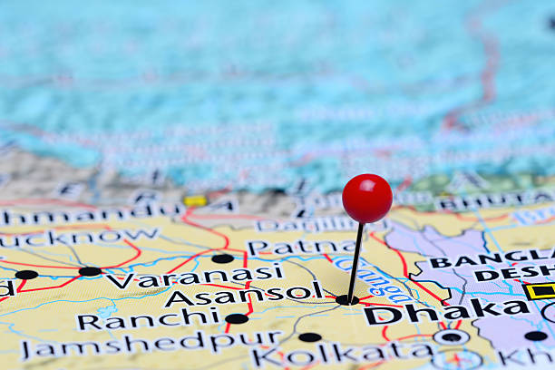 istock Asansol pinned on a map of Asia 487973192