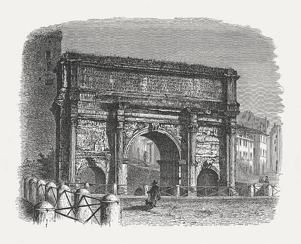 アーチがローマで septimius severus 、1878 年に発表された - triumphbogen点のイラスト素材／クリップアート素材／マンガ素材／アイコン素材