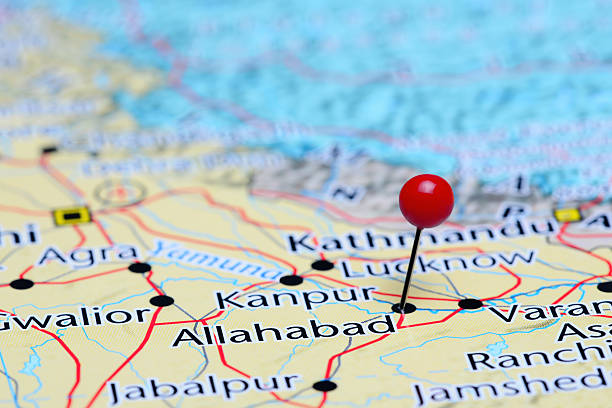 istock Allahabad pinned on a map of Asia 487973848