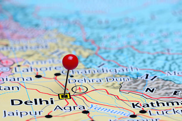istock Delhi pinned on a map of Asia 487973902