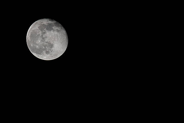 istock Full moon on the black night sky 487974812