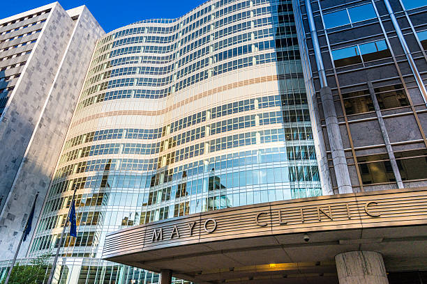 Gonda Building of the Mayo Clinic in Rochester, MN stock photo