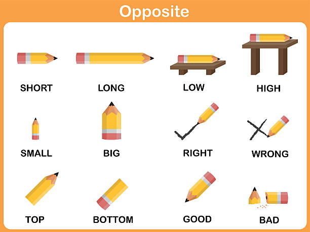 ilustraciones, imágenes clip art, dibujos animados e iconos de stock de frente a palabras de preescolar-hoja de trabajo para la educación - corto longitud