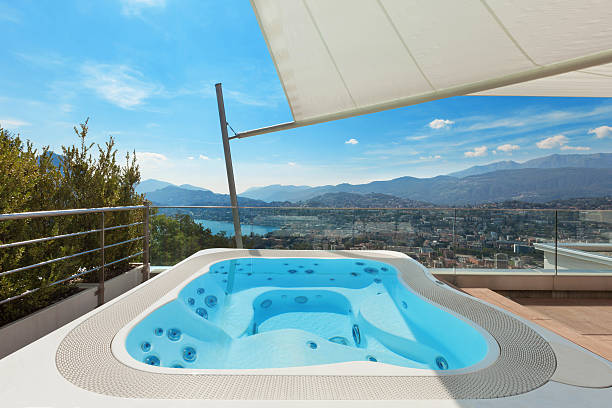 beautiful terrace with hot tub