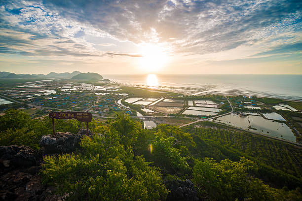 istock Landscape of layer mountain and sea 487980664