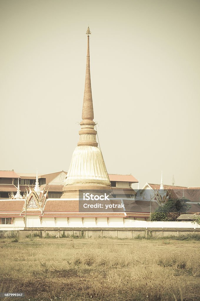 Chedi, pagoda, the landmark of Thailand Chedi, pagoda, the landmark of Thailand in vintage style Architect Stock Photo