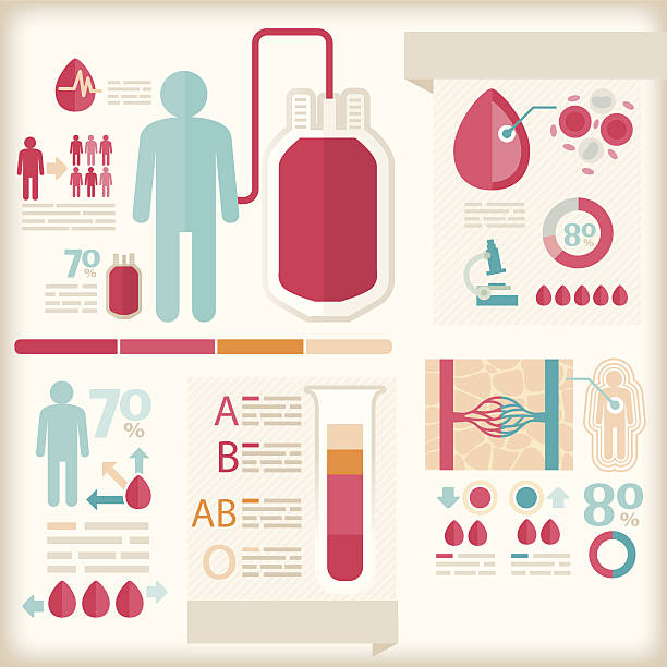 Info-graphics diagram of blood and healthcare vector art illustration