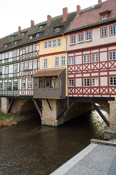 krämerbrücke erfurt - krämerbrücke foto e immagini stock