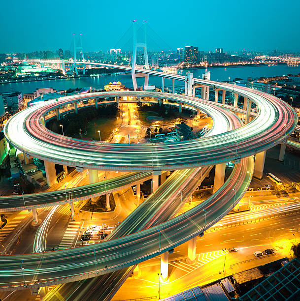 istock Asia's largest across rivers in spiral bridge at night 488001777