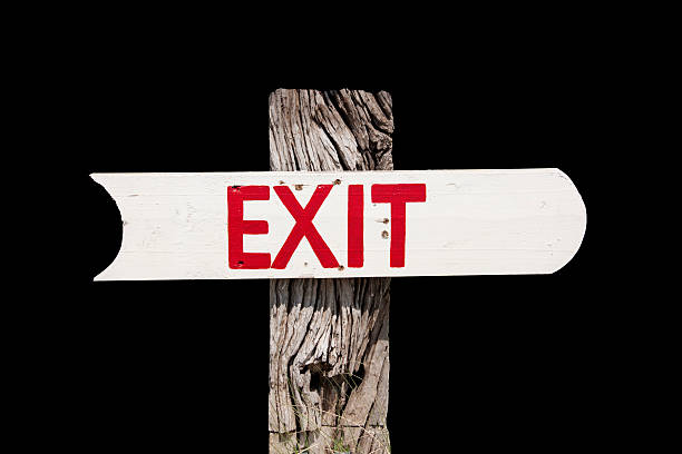 exit sign stock photo