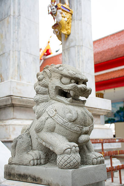 istock Lion statue Church, Singto, Wat Thai. 488004398
