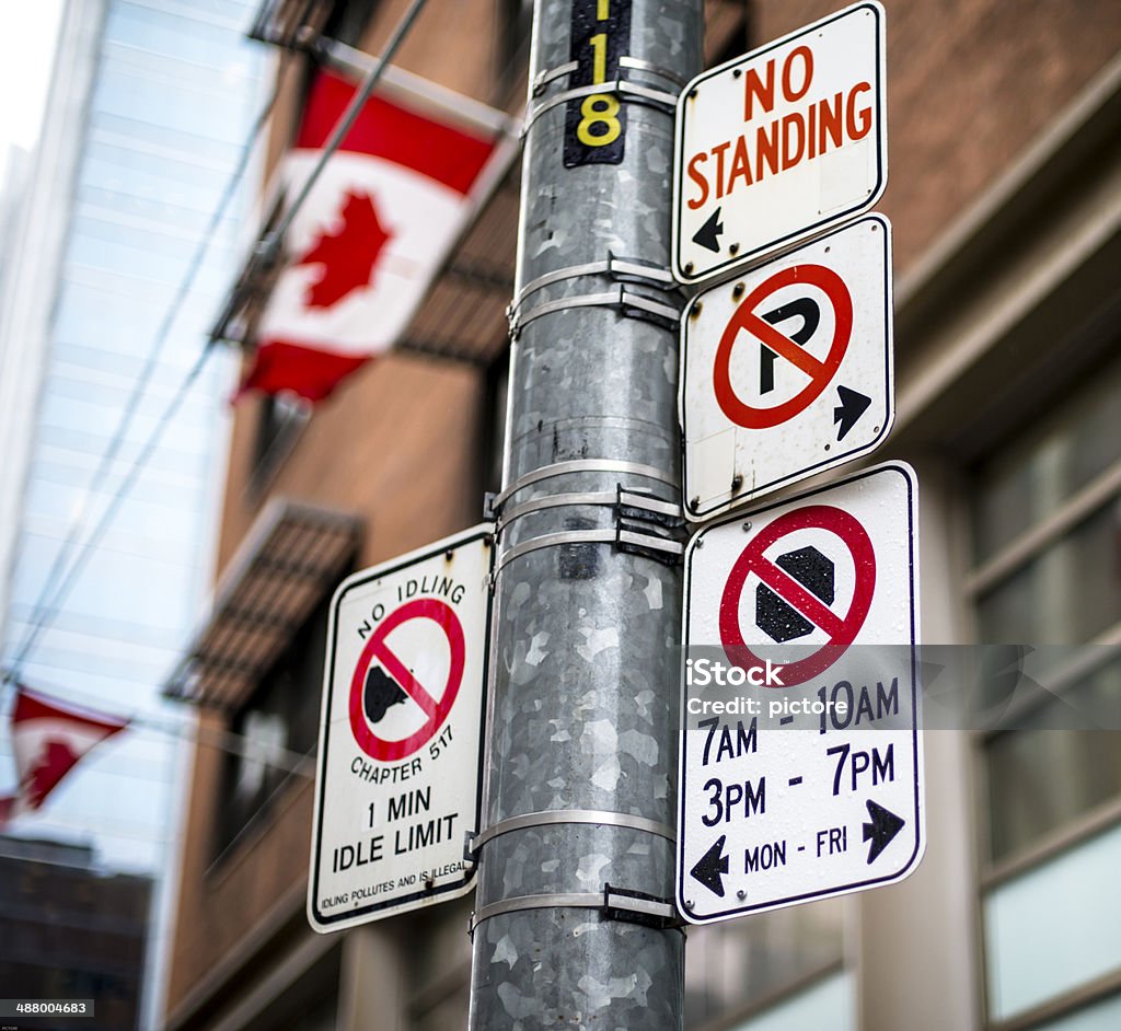 No Standing Information Sign in Toronto,Canada Building Exterior Stock Photo