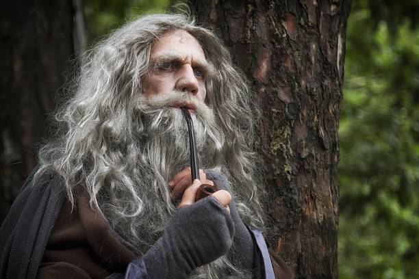 istock mature wizard like man in woodland 488010852