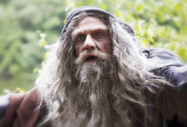 istock mature man in wizard costume with surprised expression 488011550