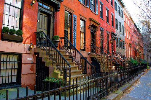 New York City, NY, United States of America. Houses in Greenwich Village. 
