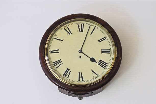 istock Vintage classic roman clock isolated 488025935