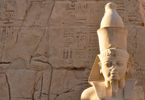 pharaoh's head in karnak temple, luxor